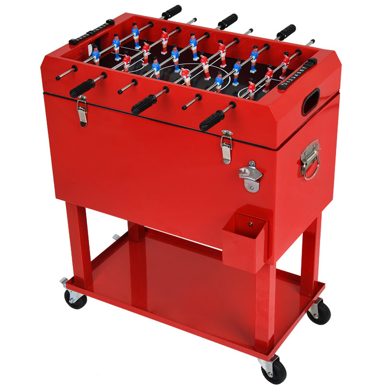 patio watcher 68 Qt. Rolling Patio Cooler With Foosball Table Top